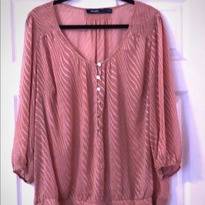 Rose Gold Blouse - semi sheer EUC